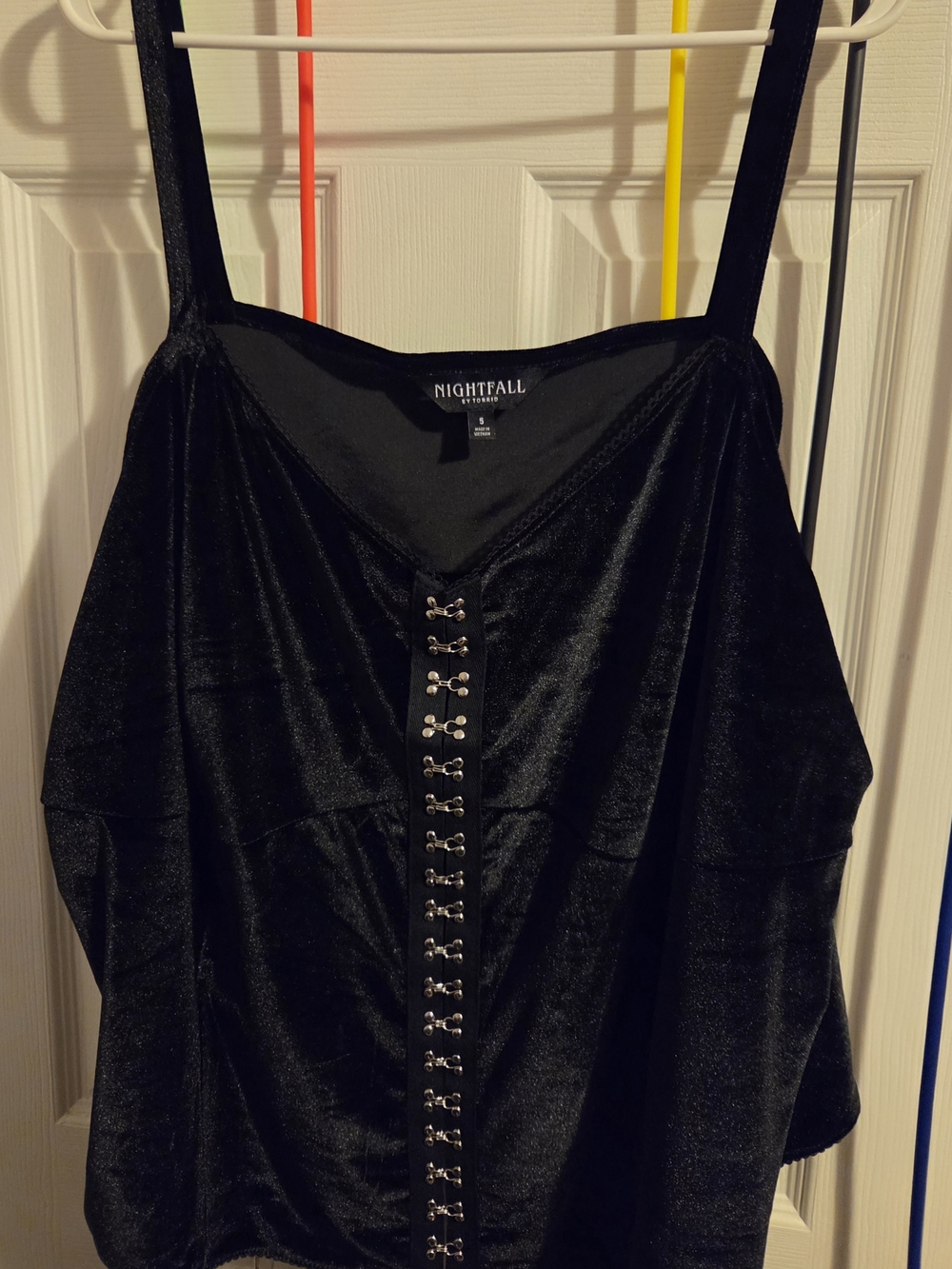 Black Velvet Hook-and-Eye Corset